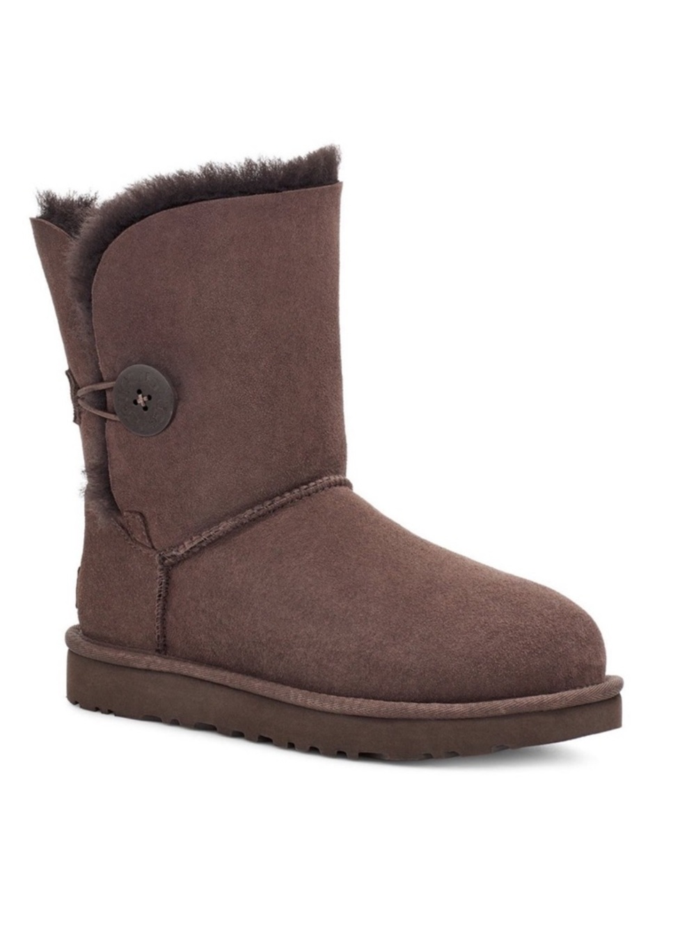 UGG Bailey Button Short Boots in Chocolate Suede Sz 9